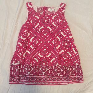 Crown & Ivy Pink Geometric Sleeveless Top – Petite XS (PP)